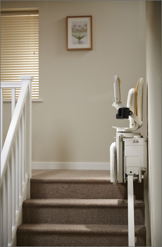 stairlift chair being folded up